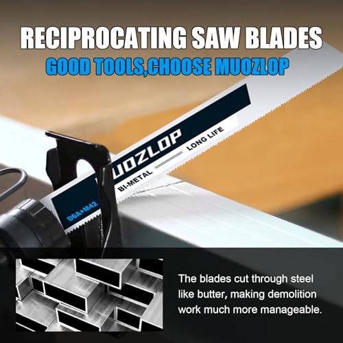 5 Pack 6 inch Reciprocating Saw Blades Set,18 TPI High Carbon Saw Blades, Metal Saw Blades with Organizer Case (5, 18TPI/150mm)