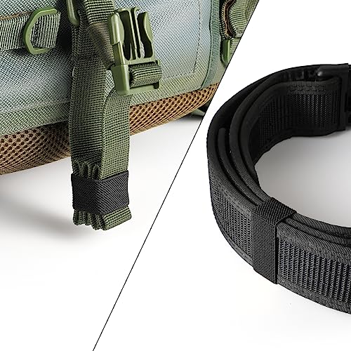 Tactical Elastic Belt Keepers - 4 Pack Webbing Strap Organizers - Black