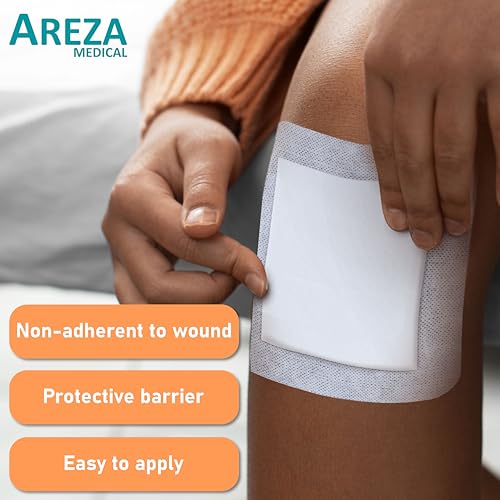 Areza Medical 6x6 Inch Sterile Bordered Gauze Island Wound Dressing - Latex-Free, 30 Pack