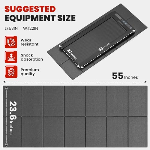 Treadmill Mat for Carpet & Hardwood Floors - 55x24