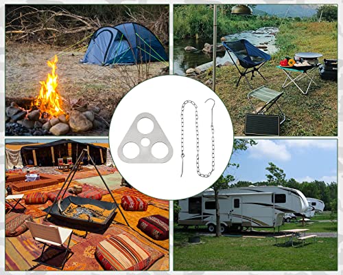 Stainless Steel Campfire Tripod Plate - 4 x 4 x 1 in for Outdoor Cooking