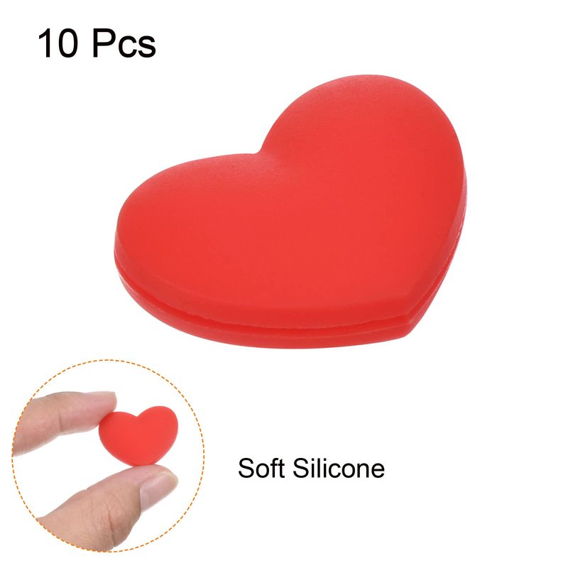 PATIKIL Tennis Vibration Dampener, 10 Pack Heart-Shaped Silicone Shock Absorber Racket String Damping for Tennis Racquet, Red