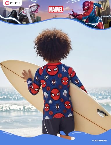 Spiderman Rash Guard Swim Shirt for Kids - 4-5T Dark Blue