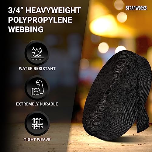 Heavy Duty Polypropylene Webbing - 3/4 Inch White, 10 Yards