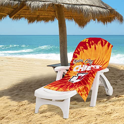 Kansas City Chiefs Beach Towel - 30" x 60" Psychedelic Design
