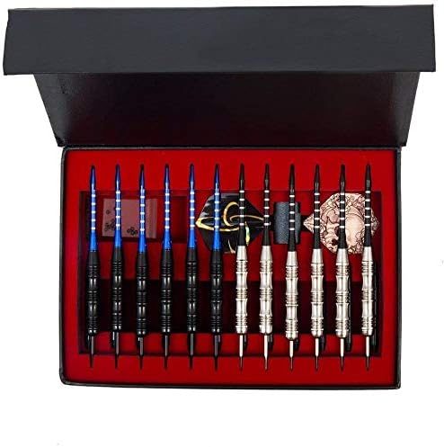 WINSDART Professional Metal Tip Darts Set - Nonslip Iron Barrel, Aluminum Shafts & Extra Flights | Gift Box Included