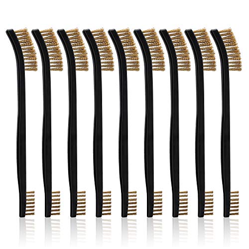 Accmor Scratch Brush Set for Gun Cleaning, Double-Ended Wire Bristle Brushes 9 Packs, All Purpose Gun Cleaner Kit, Handy Brass Scrub for Cleaning Welding Slag/Paint/Rust/Dirt