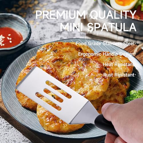 Mini Slotted Spatula Set - Stainless Steel Kitchen Tool, 2-Pack