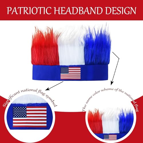Patriotic Red White Blue Headband Set - 2 Pcs Classic