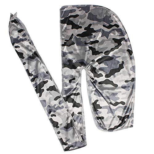 Silk Durag for Men - Long Straps, Black Color