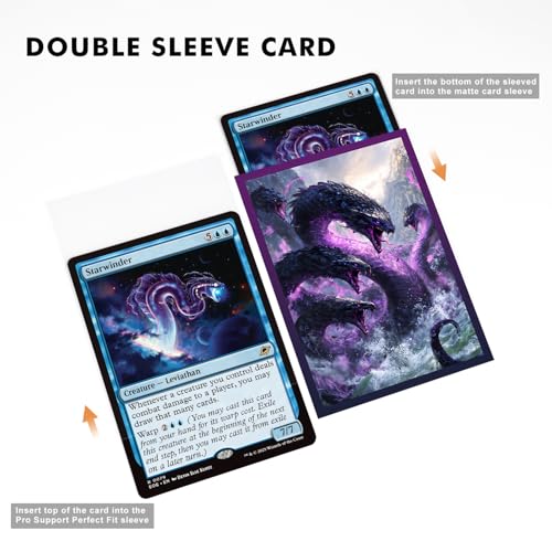 Katomula 100 MTG Card Sleeves with Inner Sleeves - Textured Back, Standard Size, Nightmare Hydra Theme