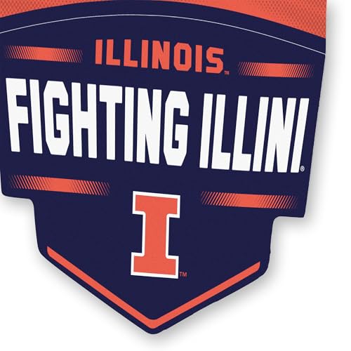University of Illinois Badge Vinyl Decal - Orange/Navy
