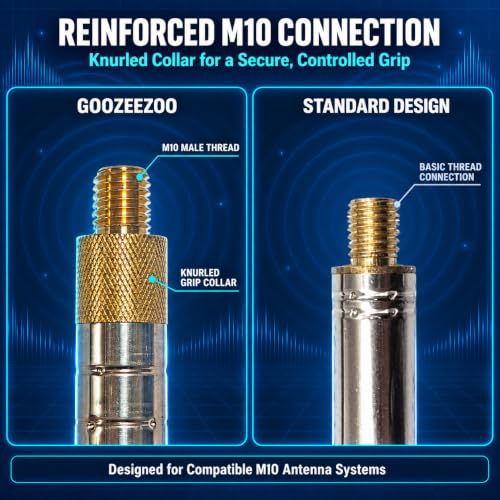 5.6m Telescopic Antenna Rod for Ham Radio, Stainless Steel M10 Mount