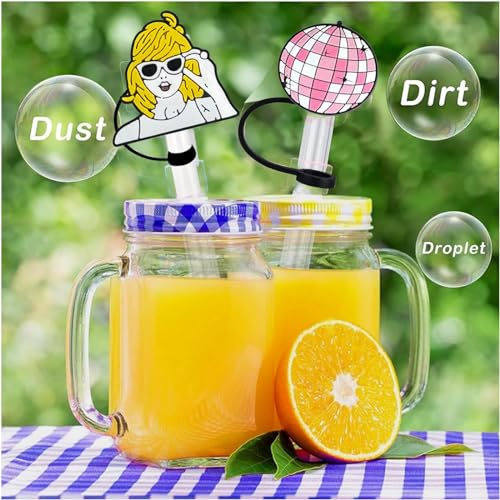 Silicone Straw Toppers for 10mm Tumbler Straws - 5 Pack Music Design