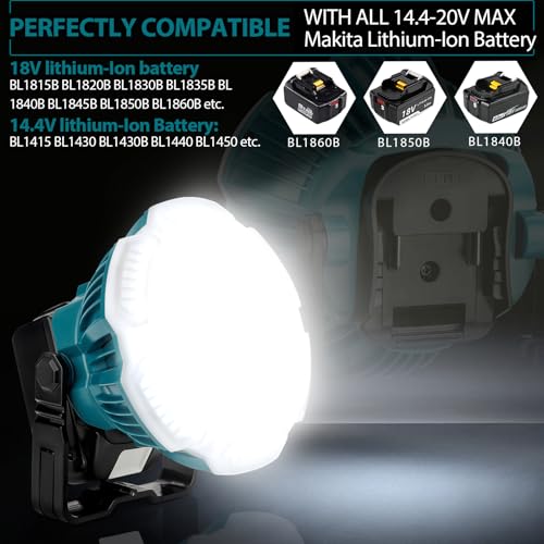 2400LM LED Camping Lantern for Makita 18V LXT Lithium Battery, 24W LED Work Light for Car Repairing , Camping, Emergency and Hurricane, Hiking, Fishing