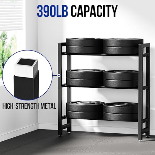 3 Tier Dumbbell Rack - Adjustable Weight Storage for Home Gym
