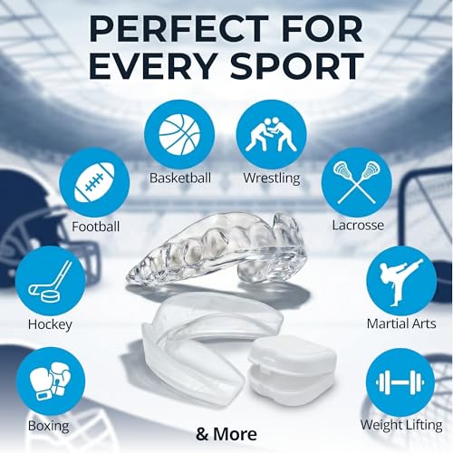 Custom Fit Sport Mouth Guards - 2 Pack, BPA Free, Clear