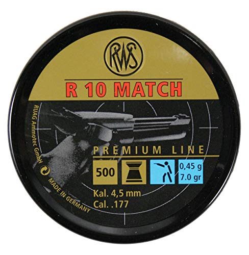 RWS R10 Match Plus .177 Caliber Pellet Gun Pellets - Light 7 Grains, 100 Count