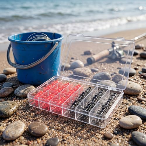 100 Pcs Soft Plastic Stonefly Fishing Lures - Black & Pink
