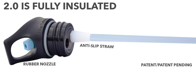 The Coldest Water Insulated Standard Mouth Size 2.0 - Sports Straw Cap Flip Top Lid - Multi-Compatible with Standard Mouth Size Stainless Steel Water Bottles (Fusion Blue)