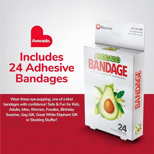 Avocado Shaped Bandage Set - 24 Count, Latex Free & Sterile