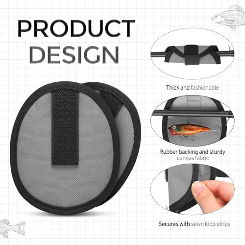 6 Pack Fishing Lure Covers - 4 Inch Hook Bait Protector Guards - Gray
