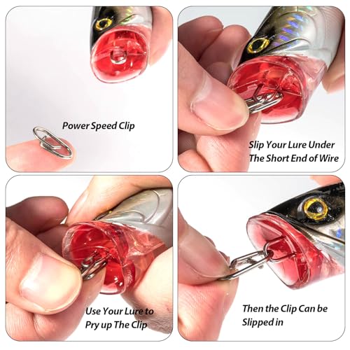 Fishing Speed Clips - Stainless Steel Lure Snaps - XS, 25LB, 0.5 Inch, 20 Pack