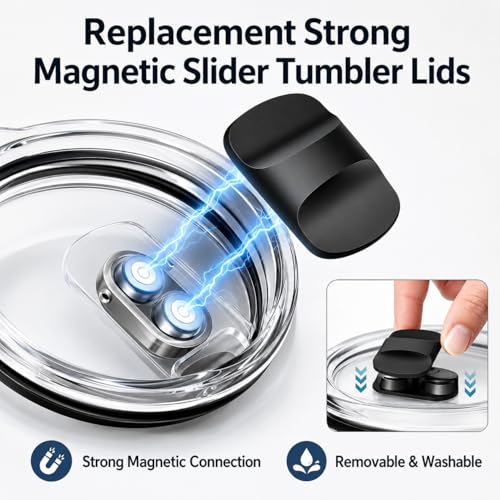 30 oz Replacement Tumbler Lids - Spill-Resistant with Magnetic Slider