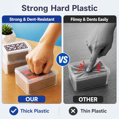 High Capacity Card Cases for UNO & Playing Cards - Clear (2Pcs)