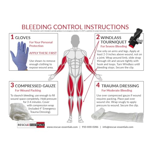 Compact Trauma First Aid Kit with Tourniquet & Gauze - Emergency Bleeding Control