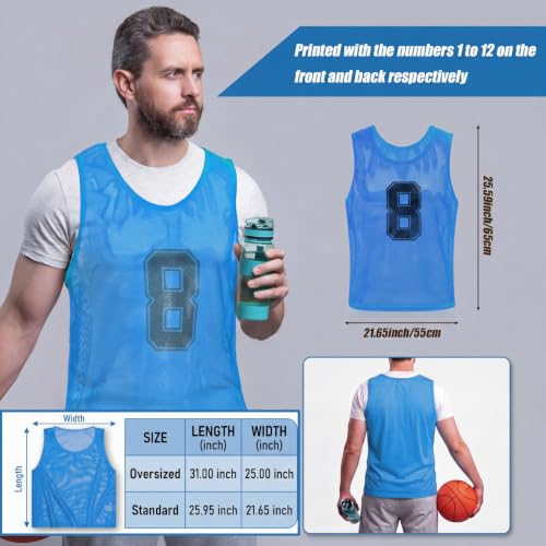 24 Pack Nylon Mesh Practice Vests for Team Sports Training