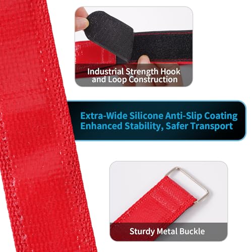 26'' Anti-Slip Bike Rack Straps - Heavy-Duty Silicone Coating (2 Pcs)