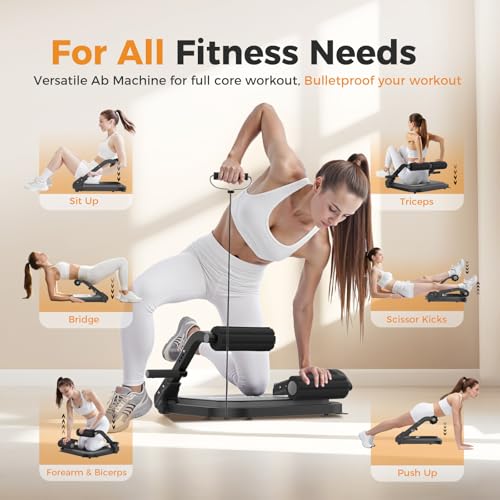 Adjustable Ab Machine with 3 Resistance Levels - Gray
