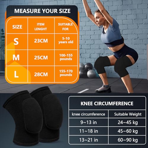 Volleyball Knee Pads - Soft Breathable Protection for Dance, Black Small