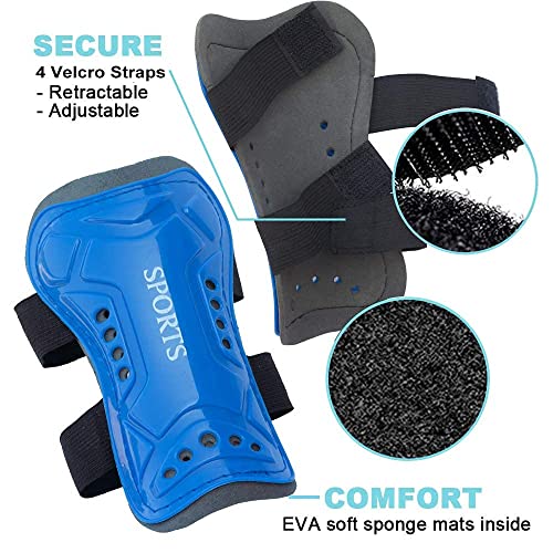 Kids Soccer Shin Guards & Socks Set - Ages 3 to 6