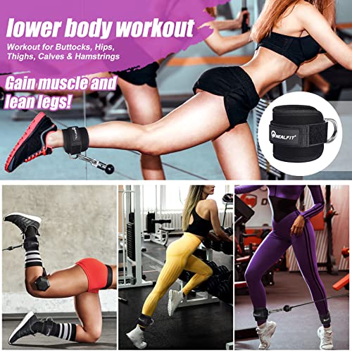 Ankle Strap for Cable Machine - Gym Ankle Cuff for Leg Workouts