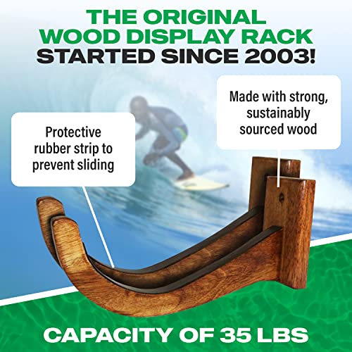 COR Surf Wood Wall Rack for Surfboards - Indoor & Outdoor Display for Longboards & Shortboards