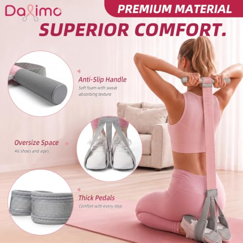 Pedal Resistance Band for Core Workout - Break-Resistant Fabric, Pink