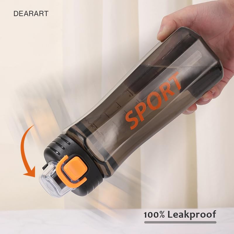 24oz Leak Proof Sports Water Bottle with Dual Spout - Black