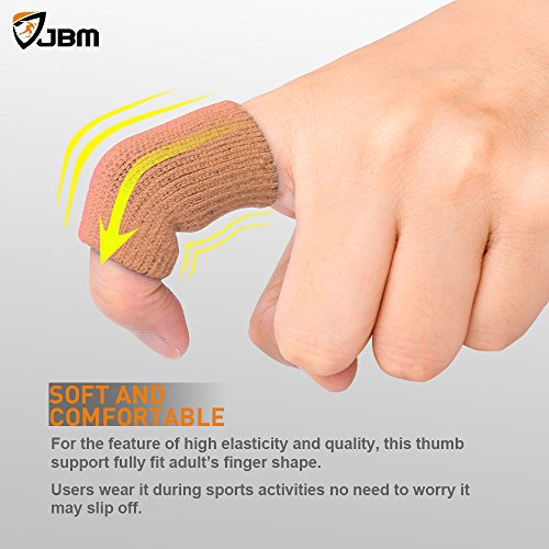 Finger Sleeves - Compression Sport Finger Brace Protector - 5 Pack, Brown
