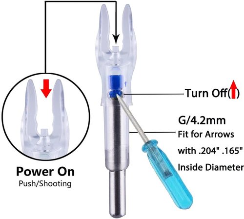 Lighted Nocks | 6 PCS LED Arrow Nocks for .204-.246 Diameter Arrows - Screwdriver Included