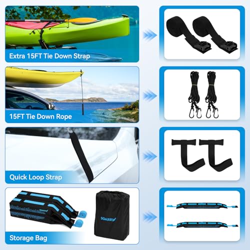 Universal Soft Roof Rack - Complete Luggage Carrier Kit for Kayaks & Surfboards