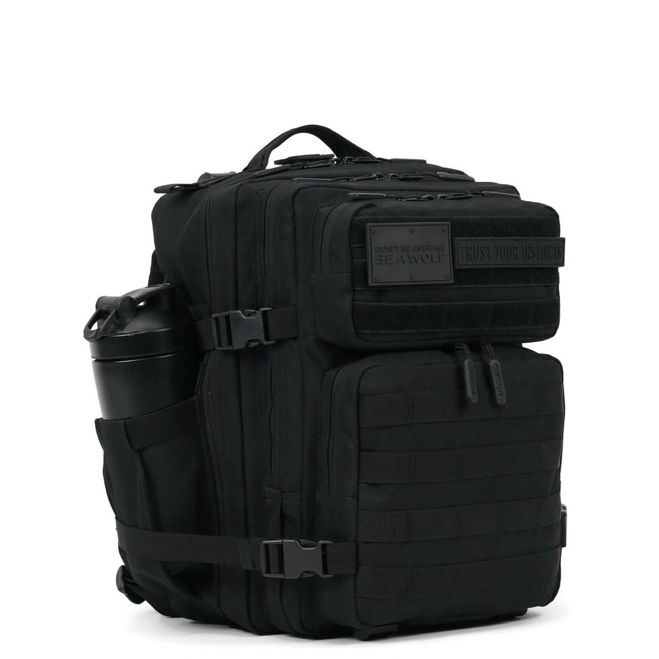 WOLFpak 25L Tactical Gym Backpack (Nightshade Edition) Durable 1000D Waterproof Oxford Material with MOLLE Webbing, Laptop Pocket & Dual Cup Holders