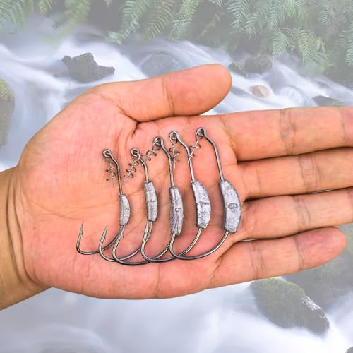 Weighted Fishing Hooks with Twist Lock - 7/64oz 20 Pack