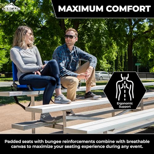 Cascade Mountain Tech Grey Lightweight Stadium Seat with Back Support & Bleacher Hook