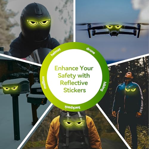 Reflective Demon Eye Stickers for Cars & Helmets - Green