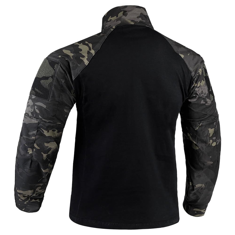KRYDEX Tactical K4 Combat Shirt Ripstop Rapid Assault Long Sleeve Shirt with Elbow Pads (US, Alpha, Medium, Regular, Regular, MK)