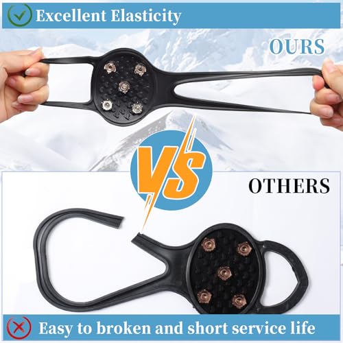 Ice Grippers Traction Cleats for Shoes - Black, 2 Pairs