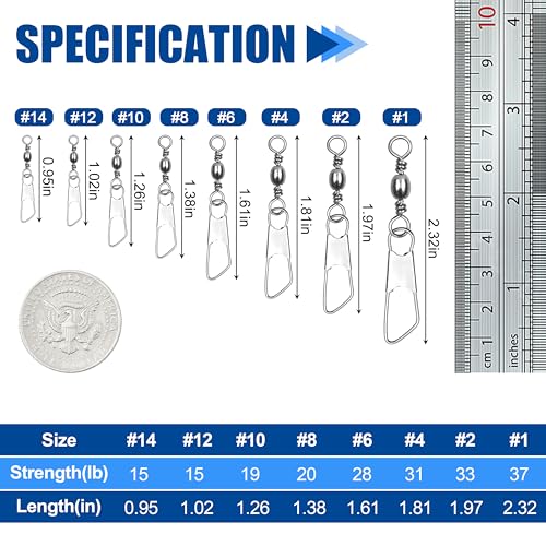 Fishing Barrel Swivels Snaps - 100pcs Black #12 Snap Connectors