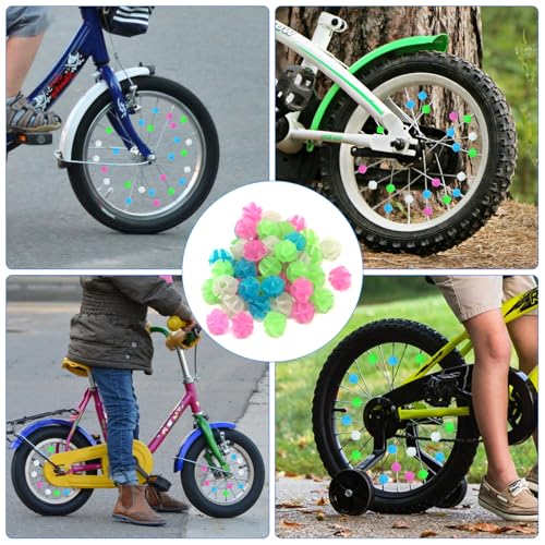 144 Pieces Colorful Glow in The Dark Bike Spoke Beads - Multi-Color